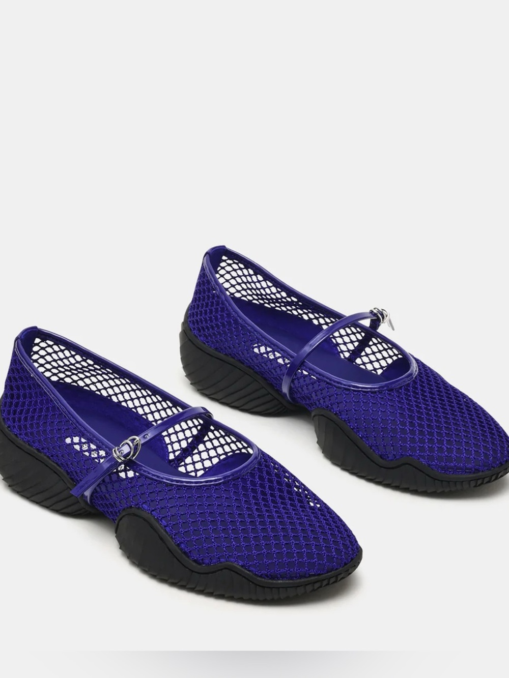 Vickee blue Mesh Mary Jane Flats